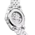 Herrenarmbanduhr mit sichtbarem Uhrwerk am Edelstahlgehäuseboden