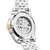 Rückansicht Herrenarmbanduhr mit Sichtfenster und Edelstahlband