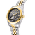 Bicolor-Armbanduhr Thomas Sabo mit goldener Lünette, schwarzem Zifferblatt und Edelstahlgliederband