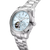 Thomas Sabo Armbanduhr, eisblaues Zifferblatt mit Sichtfenster, Edelstahlband