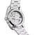 Rückansicht: Edelstahl-Damenarmbanduhr mit sichtbarem Automatikwerk