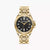Thomas Sabo Damenuhr mit schwarzem Zifferblatt und goldfarbenem Edelstahlarmband