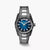 Herrenarmbanduhr: Mitternachtsblaues Zifferblatt, graviertes Edelstahlgehäuse