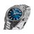 Herrenarmbanduhr mit blauem Zifferblatt, silberfarbenem Edelstahlarmband