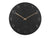 Horloge murale noire avec chiffres dorés gravés et aiguilles dorées, forme ronde