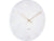 Horloge murale ronde blanche avec aiguilles dorées et chiffres gravés