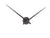 Horloge murale avec cadran noir et deux aiguilles longues au design ouvert