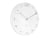 Horloge murale avec cadran blanc et chiffres rectangulaires, aiguilles argentées