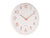 Horloge murale ronde avec cadran clair, chiffres et aiguilles orange