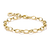 Bracelet à breloques en chaîne à maillons plaquée or jaune avec pendentif rond