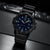 Luminox Sea Bass Herrenuhr seitlich: schwarzes Gehäuse, blaues Zifferblatt mit grünem Leuchten