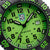Detailaufnahme Luminox Sea Lion X2.2067.1: grün leuchtendes Zifferblatt mit Datumsfenster