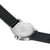Rückseite der Herrenarmbanduhr mit Edelstahlgehäuse und schwarzem Kautschukband