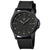 Bracelet de montre pour homme avec cadran noir et bracelet en textile, index lumineux, boîtier rond