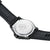 Rückseite Luminox Herrenuhr mit schwarzem Armband und silbernem Gehäuseboden mit Gravur