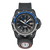 Bracelet de montre pour homme avec boîtier noir, cadran bleu et aiguilles lumineuses