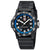 Bracelet de montre pour homme avec bracelet noir, anneau de lunette bleu, chiffres et affichage de la date