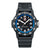Bracelet de montre pour homme avec boîtier noir, cadran bleu et affichage de la date à 3 heures