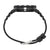 Bracelet avec boucle ardillon réglable : bracelet en plastique noir, ardillon en métal, passant latéral