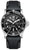 Bracelet de montre pour homme avec cadran noir, index lumineux et bracelet en cuir noir
