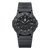 Montre noire pour homme avec cadran noir, lunette et bracelet en caoutchouc