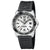 Montre homme avec cadran blanc, lunette noire et bracelet en caoutchouc noir, date 31