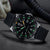 Montre de plongée pour homme avec lunette noire, index luminescents et bracelet en silicone noir