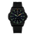 Montre noire pour homme avec cadran bleu et index luminescents, logo Luminox