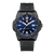Montre noire pour homme avec cadran bleu, logo Luminox, bracelet en silicone noir