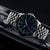 Montre pour femme avec cadran bleu et bracelet en acier inoxydable, lunette visible