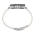 Montre homme de profil avec bracelet clair, boîtier visible et lunette couronne marquée.