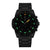Montre chronographe pour homme avec bracelet noir et cadran noir avec index luminescents