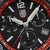 Cadran de montre pour homme avec index luminescents, date à 31 et anneaux de lunette rouges