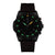 Montre homme avec cadran noir et bracelet en silicone noir, index luminescents