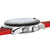 Montre homme avec lunette moletée et protège-couronne, bracelet en silicone rouge