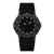 Montre pour homme avec cadran gris foncé et index luminescents, bracelet noir