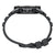 Bracelet de montre pour homme, vue de dessus : boîtier noir, dessus en verre et maillon de bracelet