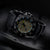 Bracelet de montre pour homme avec boîtier noir, cadran beige et index luminescents