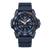 Bracelet de montre pour homme en caoutchouc bleu foncé, cadran bleu et index luminescents