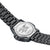 Bracelet de montre pour homme, maillons noirs avec platine arrière argentée et gravure d'aigle