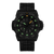 Bracelet de montre pour homme, cadran noir avec index verts lumineux et guichet date