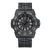 Montre bracelet homme, lunette noire avec index luminescents et guichet date à 3h