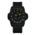 Montre homme avec lunette noire, cadran vert et bracelet textile noir