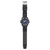 Herren Chronograph-Armbanduhr mit schwarzem Kautschukarmband und Dornschließe.