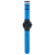 Herren-Chronographenuhr mit blauem Textilarmband, schwarzem Gehäuse, Ansicht von vorne