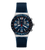 Herrenarmbanduhr mit blauem Chronographenzifferblatt, Edelstahlgehäuse und dunkelblauem Band