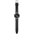 Herren-Armbanduhr mit schwarzem Lederarmband und schwarzer Chronograph-Anzeige im Profil
