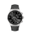Herren-Chronograph Armbanduhr mit schwarzem Zifferblatt und schwarzem Lederarmband