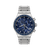Herrenchronograph-Uhr mit kobaltblauem Zifferblatt und Chrono-Subdials, Edelstahlarmband