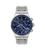 Herrenchronograph-Uhr mit kobaltblauem Zifferblatt und Edelstahlarmband